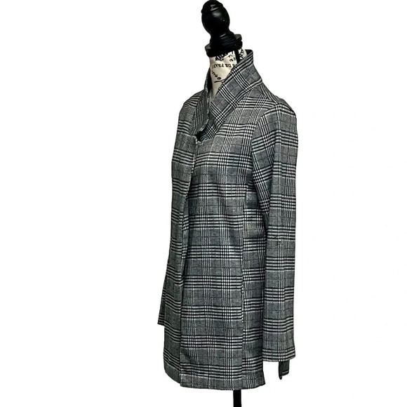 Haute Monde Houndstooth Mid Length Blazer Coatagian Academia Norm Preppy Mature - Picture 3 of 10